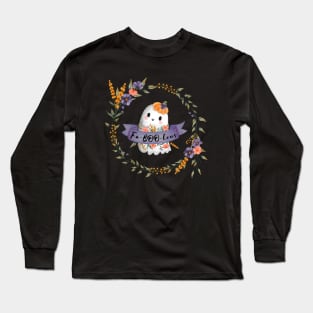 Fa -BOO-lous Ghost with flowers Long Sleeve T-Shirt